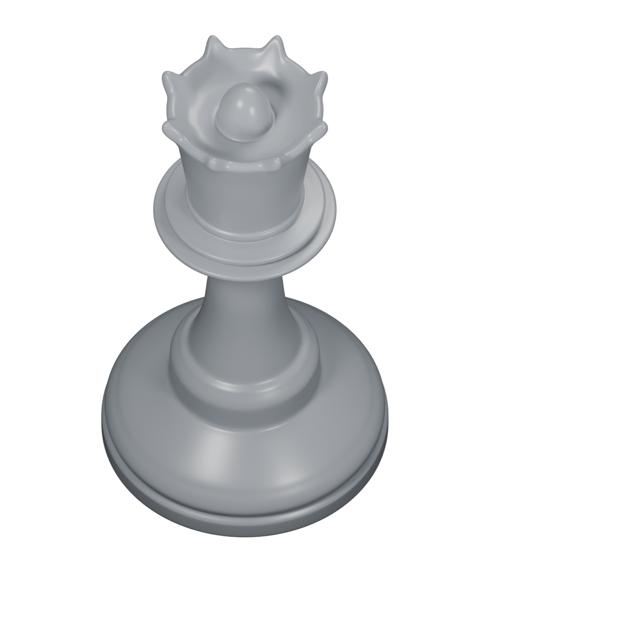 Neutral material render of the reconstructed queen
